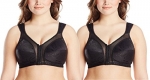 Playtex 4695 Women's Front-Close Bra with Flex Back Black (Pack of 2) 36B